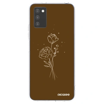 Etui na Samsung Galaxy A03s A037G - Brown flowers