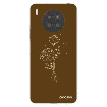 Picasee silikonowe przeźroczyste etui na Huawei Nova 8i - Brown flowers
