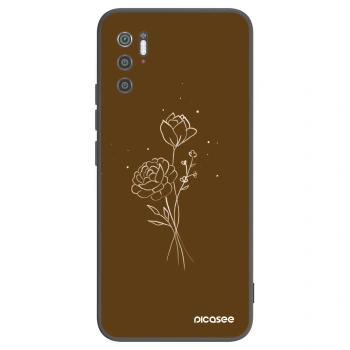 Picasee silikonowe czarne etui na Xiaomi Poco M3 Pro 5G - Brown flowers