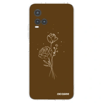 Picasee silikonowe przeźroczyste etui na Vivo Y33s - Brown flowers