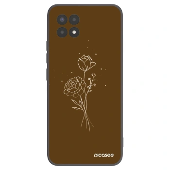 Picasee silikonowe czarne etui na Realme 8i - Brown flowers