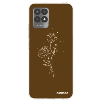 Picasee silikonowe przeźroczyste etui na Realme 8i - Brown flowers