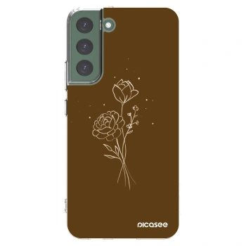 Picasee silikonowe przeźroczyste etui na Samsung Galaxy S22+ 5G - Brown flowers