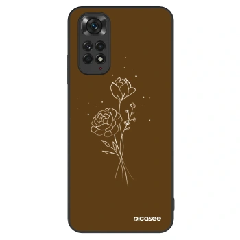 Etui na Xiaomi Redmi Note 11 - Brown flowers