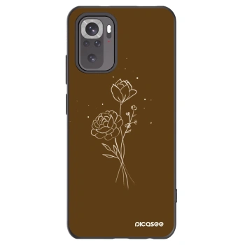 Picasee silikonowe czarne etui na Xiaomi Redmi Note 11S 4G - Brown flowers