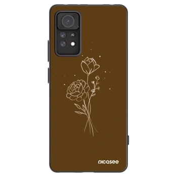 Picasee silikonowe czarne etui na Xiaomi Redmi Note 11 Pro 5G - Brown flowers