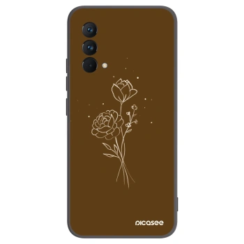 Picasee silikonowe czarne etui na Realme GT Master Edition 5G - Brown flowers