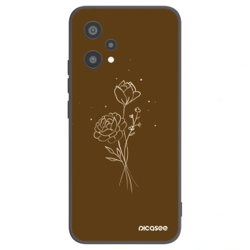 Picasee silikonowe czarne etui na Realme 9 Pro 5G - Brown flowers