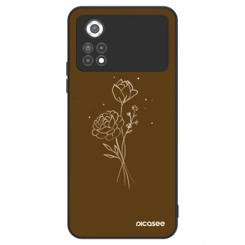 Etui na Xiaomi Poco X4 Pro 5G - Brown flowers