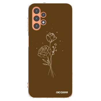 Picasee silikonowe przeźroczyste etui na Samsung Galaxy A13 4G A135 - Brown flowers