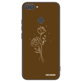 Etui na Huawei P Smart - Brown flowers