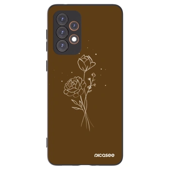 Picasee silikonowe czarne etui na Samsung Galaxy A33 5G A336 - Brown flowers