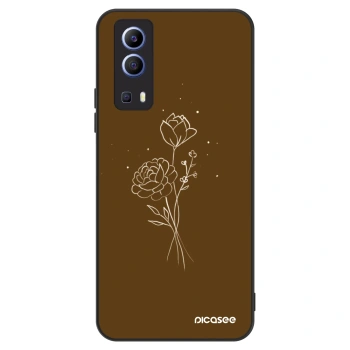 Etui na Vivo Y52 5G - Brown flowers