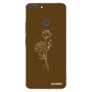 Picasee silikonowe przeźroczyste etui na Huawei P Smart - Brown flowers