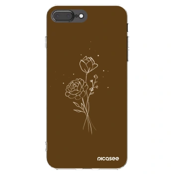 Picasee silikonowe przeźroczyste etui na Apple iPhone 8 Plus - Brown flowers