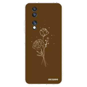 Picasee silikonowe przeźroczyste etui na Honor 70 - Brown flowers