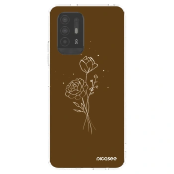 Picasee silikonowe przeźroczyste etui na OPPO A94 5G - Brown flowers