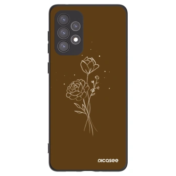 Picasee silikonowe czarne etui na Samsung Galaxy A73 5G - Brown flowers