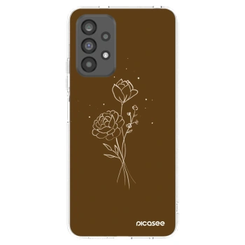 Picasee silikonowe przeźroczyste etui na Samsung Galaxy A73 5G - Brown flowers