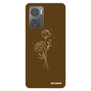 Picasee silikonowe przeźroczyste etui na Xiaomi Redmi 10 5G - Brown flowers