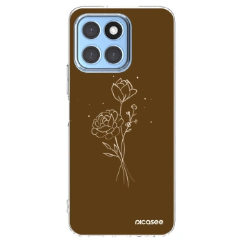 Picasee silikonowe przeźroczyste etui na Honor X8 5G - Brown flowers