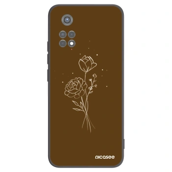 Picasee silikonowe czarne etui na Xiaomi Redmi Note 11S 5G - Brown flowers