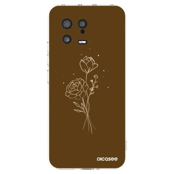 Picasee silikonowe przeźroczyste etui na Xiaomi 13 - Brown flowers