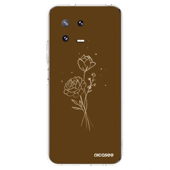 Picasee silikonowe przeźroczyste etui na Xiaomi 13 Pro - Brown flowers