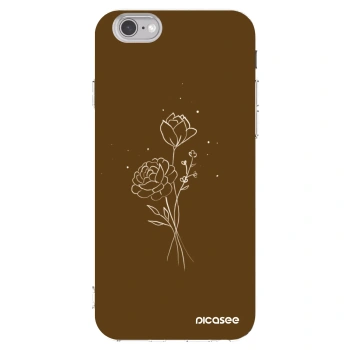 Picasee silikonowe przeźroczyste etui na Apple iPhone 6/6S - Brown flowers