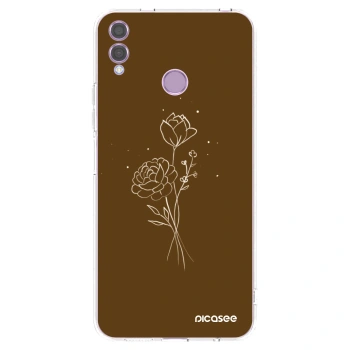 Picasee silikonowe przeźroczyste etui na Honor 8X - Brown flowers