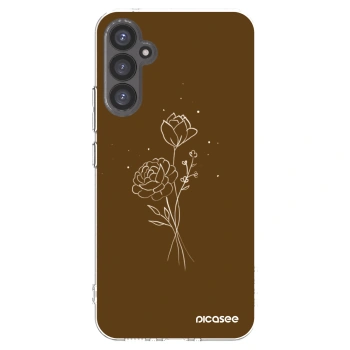 Picasee silikonowe przeźroczyste etui na Samsung Galaxy A34 5G A346B - Brown flowers