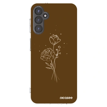 Picasee silikonowe przeźroczyste etui na Samsung Galaxy A14 5G A146P - Brown flowers