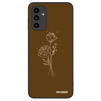 Etui na Samsung Galaxy A04s A047F - Brown flowers