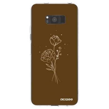 Picasee silikonowe przeźroczyste etui na Samsung Galaxy S8 G950F - Brown flowers