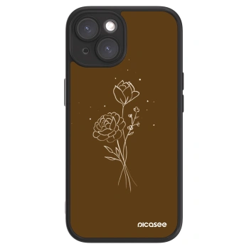 Etui na Apple iPhone 15 - Brown flowers