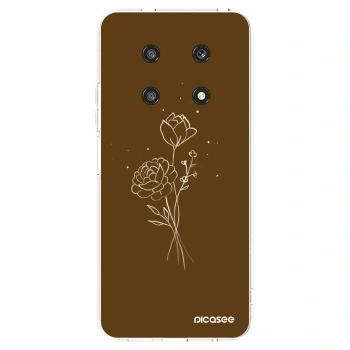 Picasee silikonowe przeźroczyste etui na Honor Magic4 Lite 5G - Brown flowers