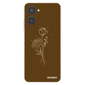 Picasee silikonowe przeźroczyste etui na Realme 10 4G - Brown flowers