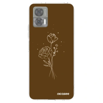 Picasee silikonowe przeźroczyste etui na Motorola Edge 30 Neo - Brown flowers