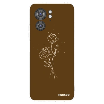 Picasee silikonowe przeźroczyste etui na Motorola Edge 40 - Brown flowers