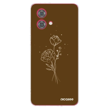 Picasee silikonowe przeźroczyste etui na Motorola Moto G84 5G - Brown flowers