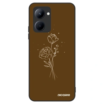 Etui na Realme C33 (2023) - Brown flowers