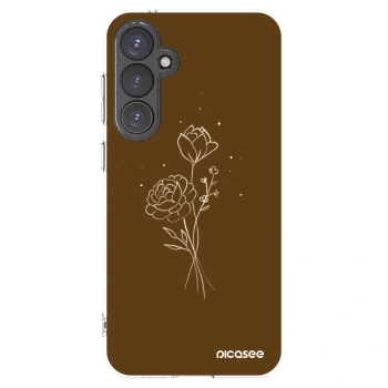 Picasee silikonowe przeźroczyste etui na Samsung Galaxy S23 FE S711B - Brown flowers
