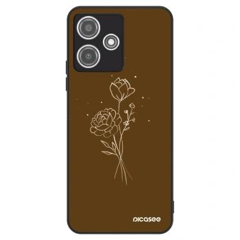 Etui na Xiaomi Redmi 12 5G - Brown flowers