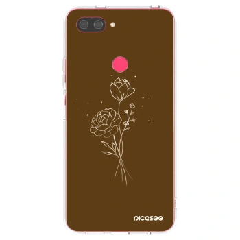 Picasee silikonowe przeźroczyste etui na Xiaomi Mi 8 Lite - Brown flowers