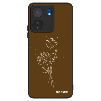 Etui na Xiaomi Redmi 13C 4G - Brown flowers