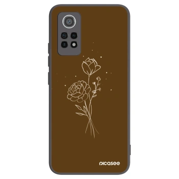 Picasee silikonowe czarne etui na Xiaomi Redmi Note 12 Pro 4G - Brown flowers