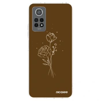 Picasee silikonowe przeźroczyste etui na Xiaomi Redmi Note 12 Pro 4G - Brown flowers