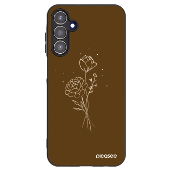 Picasee silikonowe czarne etui na Samsung Galaxy A15 A156B 5G - Brown flowers