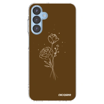 Picasee silikonowe przeźroczyste etui na Samsung Galaxy A15 A156B 5G - Brown flowers