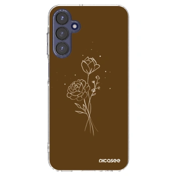 Picasee silikonowe przeźroczyste etui na Samsung Galaxy A15 A155F 4G - Brown flowers